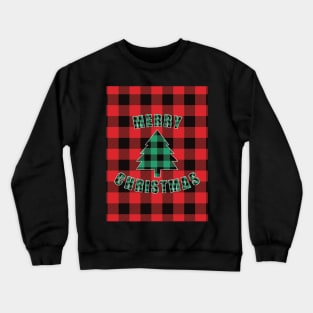 Merry Christmas Buffalo Plaids Christmas Tree Crewneck Sweatshirt